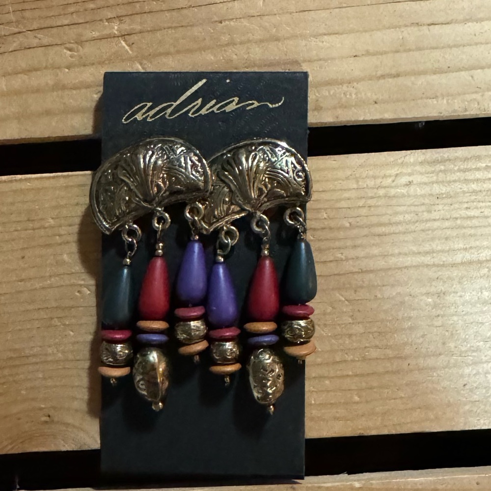 Vintage beaded clip on earrings
